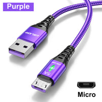 Braided Data Cable With Light For Android