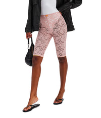 Womens Summer Suspender Lace See Through Sports Shorts