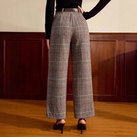 Wool Plaid Pants Womens New Autumnwinter Style For Petite Figures