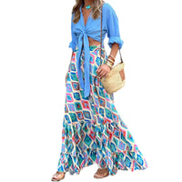 Resort-style Printed Maxi Skirt For Women
