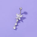 Women's Butterfly Zircon Umbilical Ring Piercing Jewelry