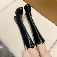 All-match Thick-heeled Zipper Over-the-knee Boots Were Thin