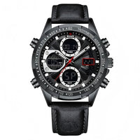 Mens Sports PU Leather Belt Quartz Watch