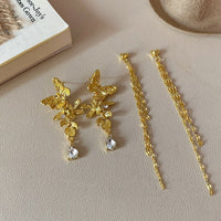 Women's Long Tassel Butterfly Earrings French Entry Lux Retro