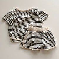 Baby Cotton Loose T-shirt Shorts Two-piece Set