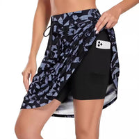 Printed Pocket Fake Two-piece Shorts Women's Clothing