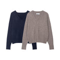 Pure And Alluring Sweater Womens AutumnWinter Long-Sleeve Soft V-Neck Knit Top
