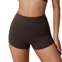 Sports Fitness Pleated Peach Hip Outer Shorts