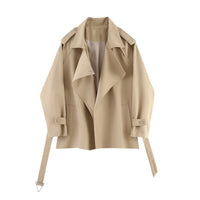 Womens Cropped Trench Coat With A Cinched Waist For A Slimming Look