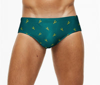 Men's Swimming Briefs With Printed Stitching To Prevent Embarrassment