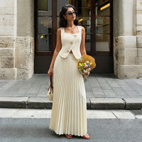 Women's Fashionable Versatile Sleeveless Dress Set