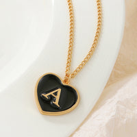 Heart-shaped Letter Minimalist Chic Versatile Oil-drip Alloy Clavicle Chain