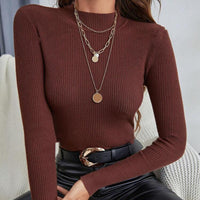 Autumn And Winter Thin Half Turtleneck Slim Fit Sweater Women