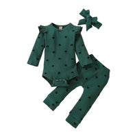 Baby Girl Love Printed Bow Hat Clothes