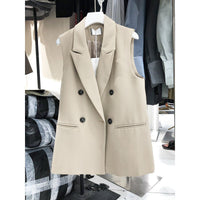 Springautumn Casual Chic Sleeveless Blazer Vest Top