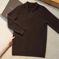 Men's Fashion Lapel Loose Casual Knit Sweater