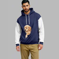 Men's Comfortable Retro Color-Block Long-Sleeve Hoodie