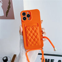 Card Lanyard Phone Case Diamond Diagonal Span