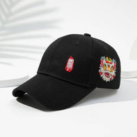 Men's Black And White Printed Chinese-style Lion-themed Large-sized Sun-protective, Fashionable And Versatile Baseball Cap, Suitable For Daily Use, Outdoor Activities And Street Play.