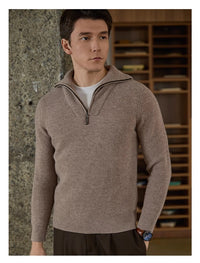 Half-height Zip Turtleneck Sweater Men's Long Sleeve