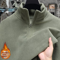 Men's Half-Zip Stand-Up Collar Polar Fleece Sweater