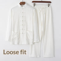 Cotton And Linen Tang Suit Vintage Loose Set