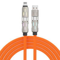 Expansion Adapter Real Silicone Data Four-in-one Car Charging Cable