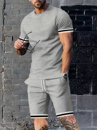 Men's Short-sleeved T-shirt Casual Shorts Two-piece Set