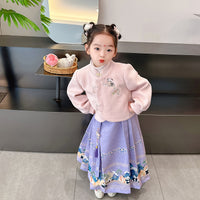 Girls' Horse-face Skirt Hanfu Two-piece Suit
