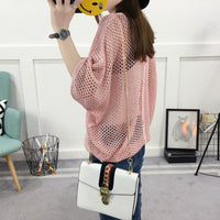 Spring And Summer Loose V-neck Hollow Sweater
