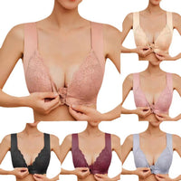 3-piece Front-closure Plus-size Lace Bralette Without Underwire