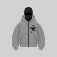 Gothic Zippered Hooded Sweatshirt For Men