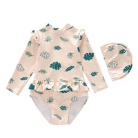 Girls' One-piece Quick-drying Long-sleeved Swimsuit