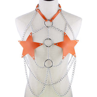 Leather Pentagram Chest Belt Body Chain