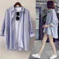 Womens Relaxed-fit Versatile Striped Blouse