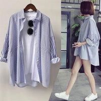 Womens Relaxed-fit Versatile Striped Blouse