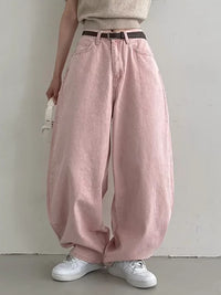 Love Pocket Design Jeans Women's High Waist Wide Leg Pants