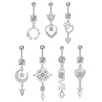 Zircon Navel Ring Navel Nail Piercing Jewelry
