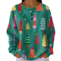 Womens Retro Casual Laid-back Sweatshirt