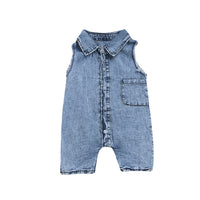 Infant Toddler Summer Lapels Denim Jumpsuit