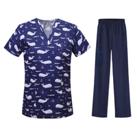 Bestselling Cartoon-print Nurse Uniform Womens Top And Pants