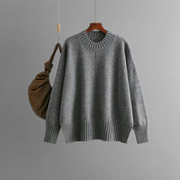 Round Neck Sweater Women's Pullover Sweater Long Sleeve