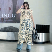 French-style Retro Hollow-Out Lace Long Cover-Up High-End Sexy Chic Maxi Dress