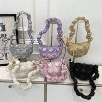 Pleated Cloud Bag Advanced Bright Face Color Shoulder