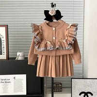 Internet Celebrity Ruffled Bow Little Princess Suit