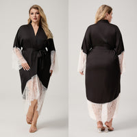 New Womens Plus Size Sleepwear With Lace Trimmed Patchwork Design