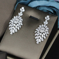 Bridal Zircon Necklace Earrings Four-piece Set