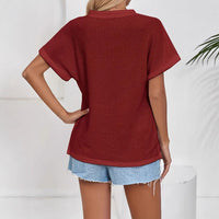 Women's Fashion Waffle-Weave Button-Up Top