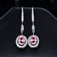 Real Sapphire Colored Gems Long Earrings