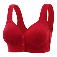 Front Buckle Without Steel Ring Plus Size Bra Backless Traceless Without Steel Ring Big Breast Contrast Bra